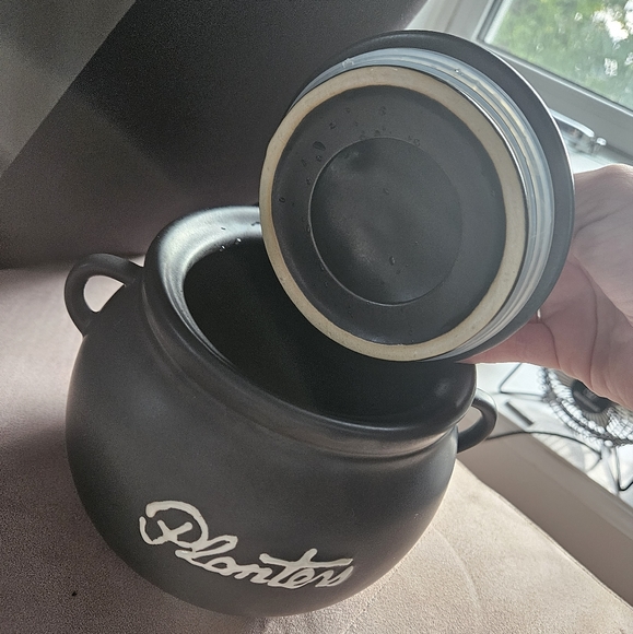 Vintage planters black pot jar planter peanuts cookie sugar flour cauldron witch - Picture 3 of 9